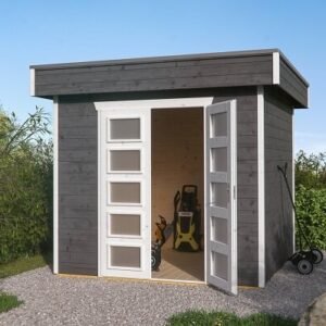 Vellerup redskabsskur i skifergrå på 6,25m2